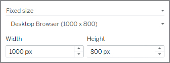 Screenshot of defining the dashboard template size, with options such as width and height.