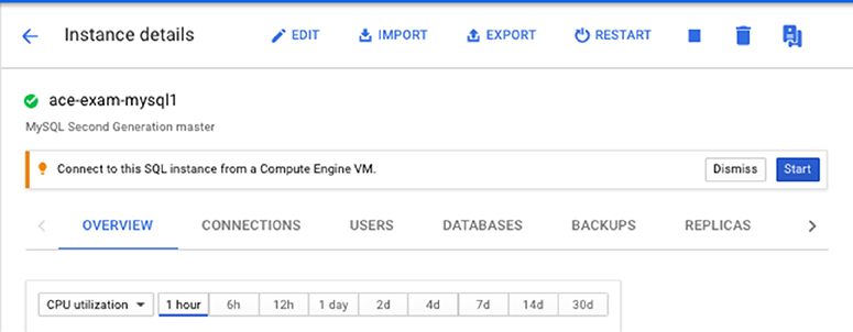 The figure shows that the Instance Detail page has Import and Export tabs.