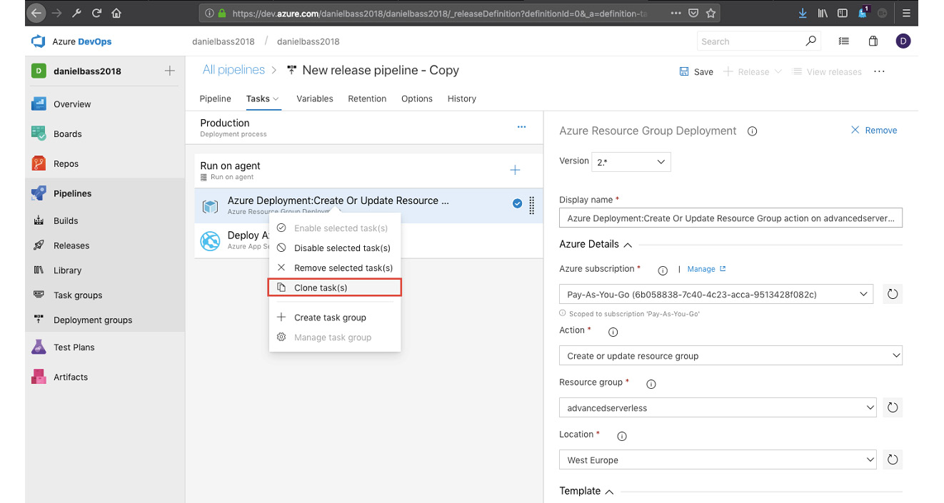 Figure 6.70: Clone task