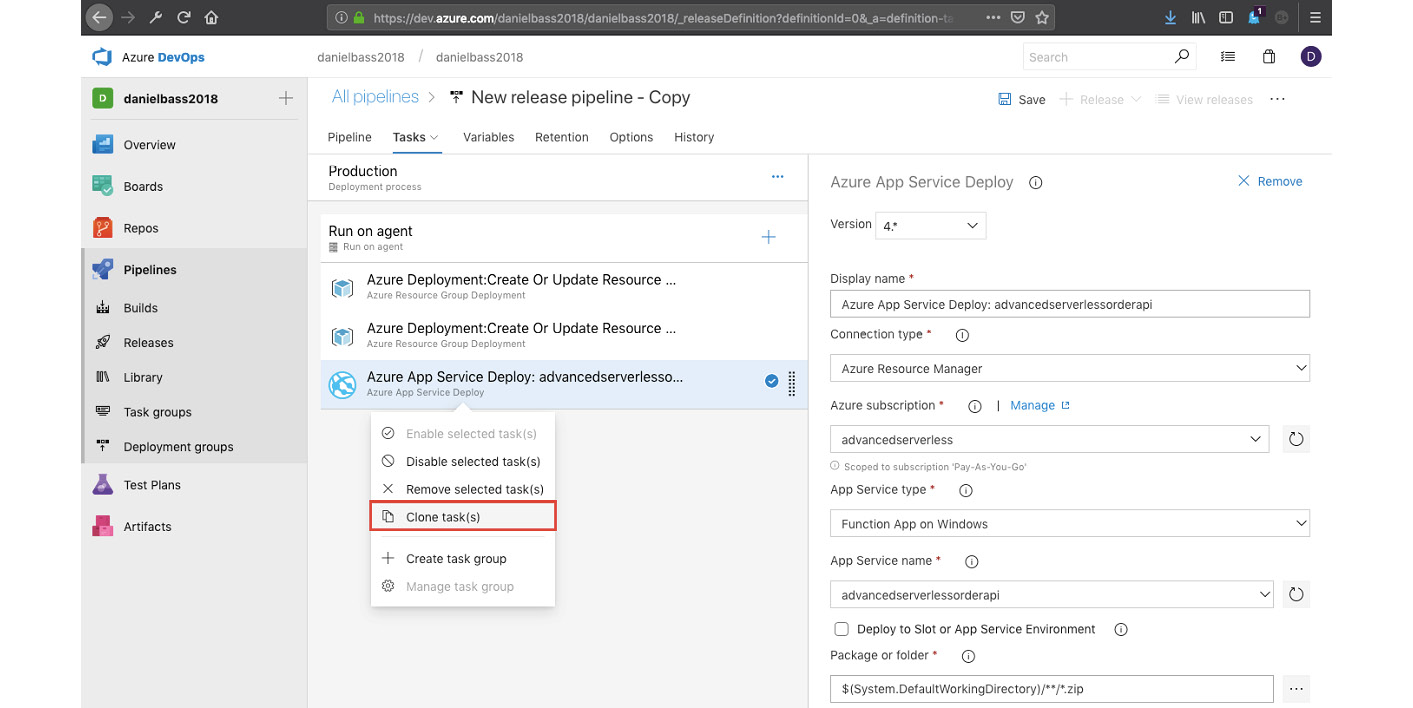 Figure 6.75: Clone tasks