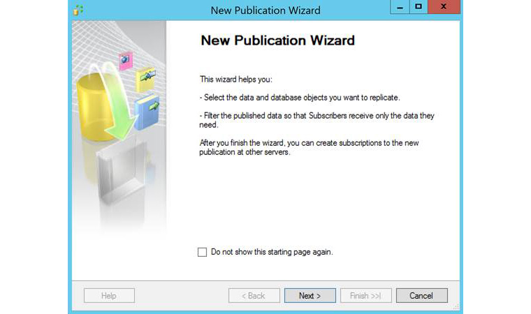 Figure 1.8: The New Publication Wizard window