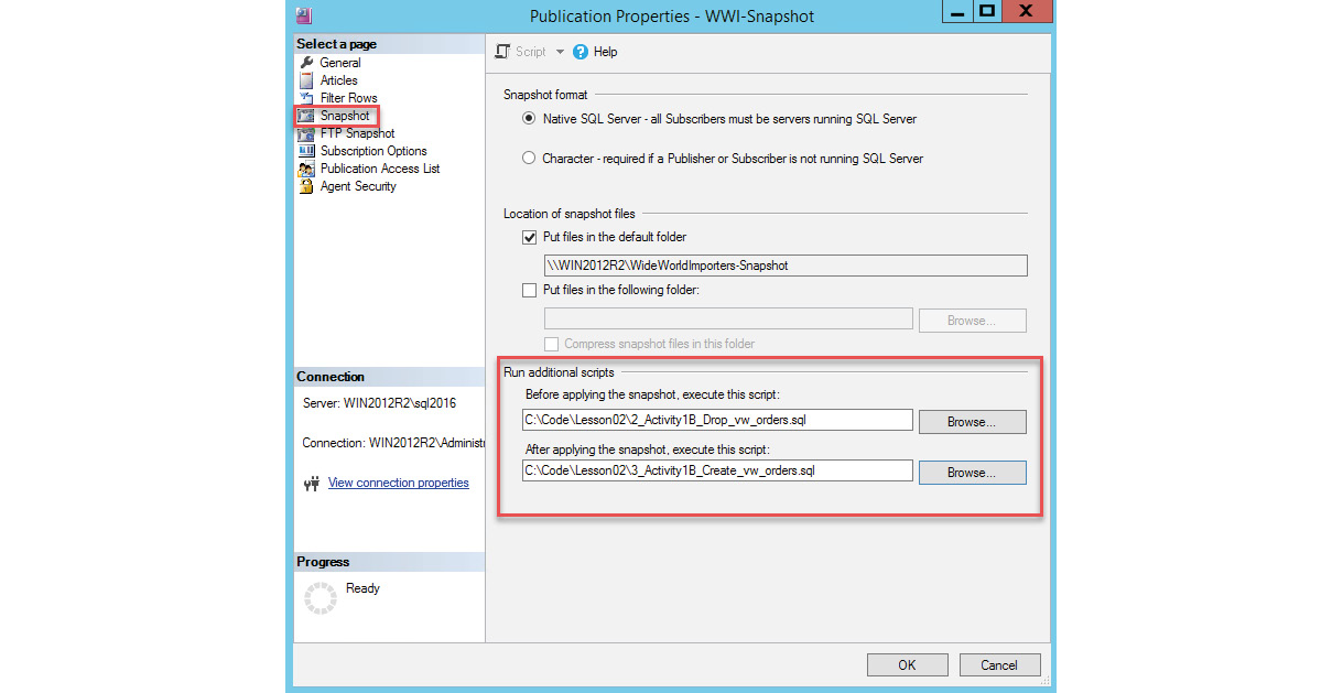 Figure 1.85: The pre-snapshot and post-snapshot scripts
