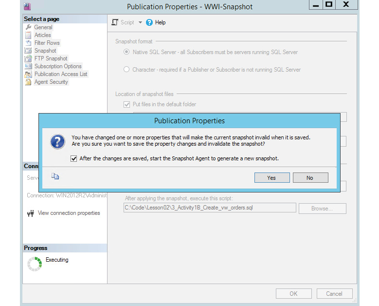 Figure 1.86: Generating a new snapshot