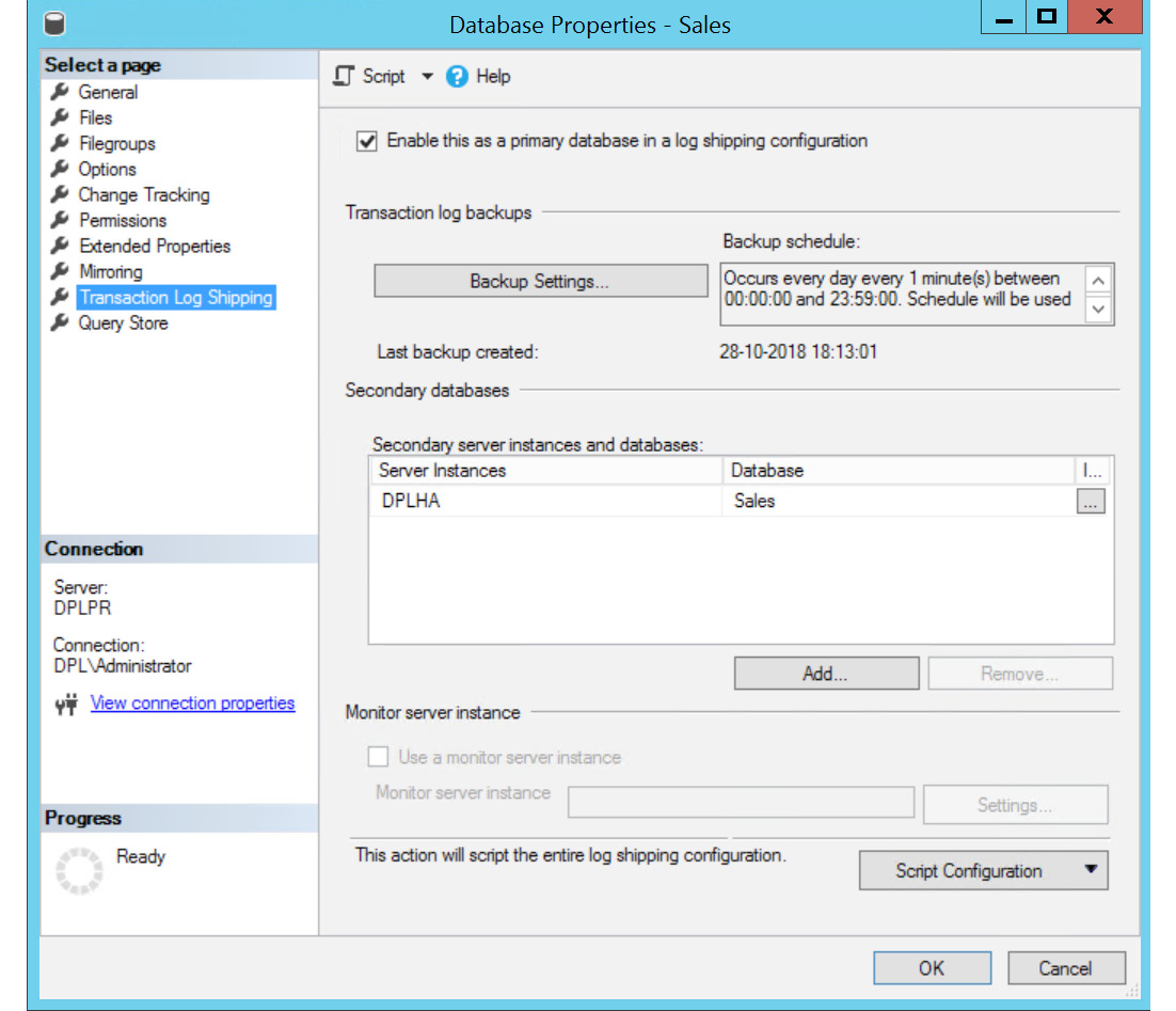 Figure 6.21: Adding a new secondary server instance