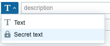 Figure 2.14 – Zabbix secure text dropdown for SNMP auth and priv macros
