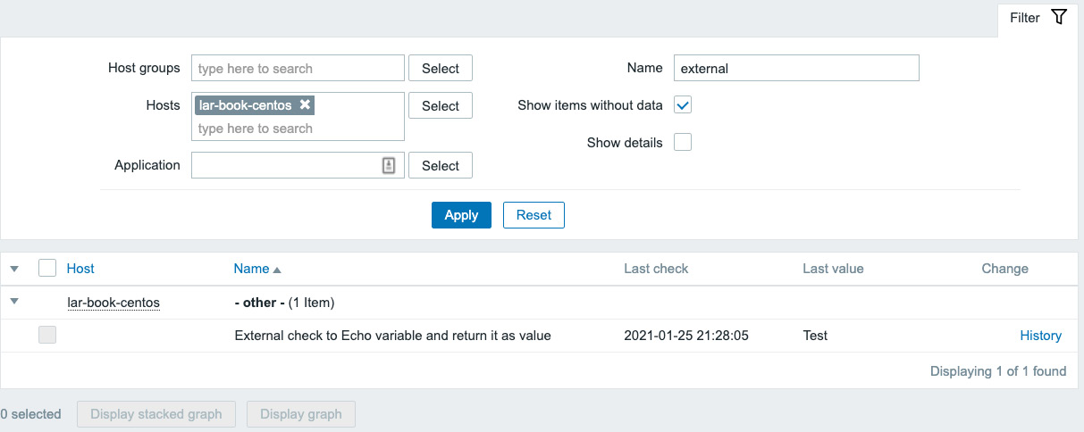 Figure 2.34 – Zabbix Latest data page 
