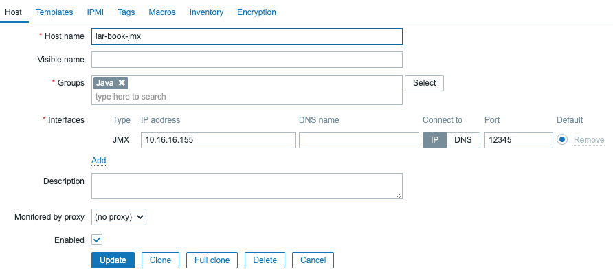 Figure 2.36 – Zabbix item configuration page 
