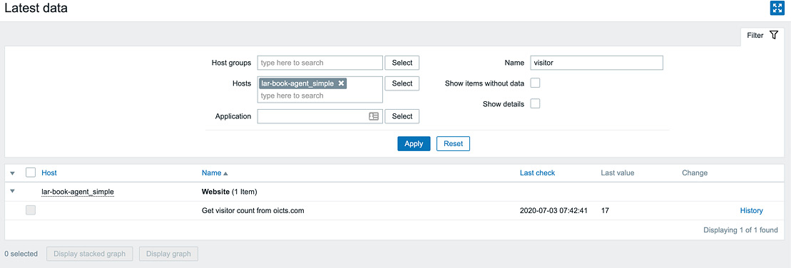 Figure 2.46 – Zabbix Latest data page

