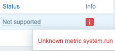 Figure 2.49 – Unsupported item information, Unknow metric system.run
