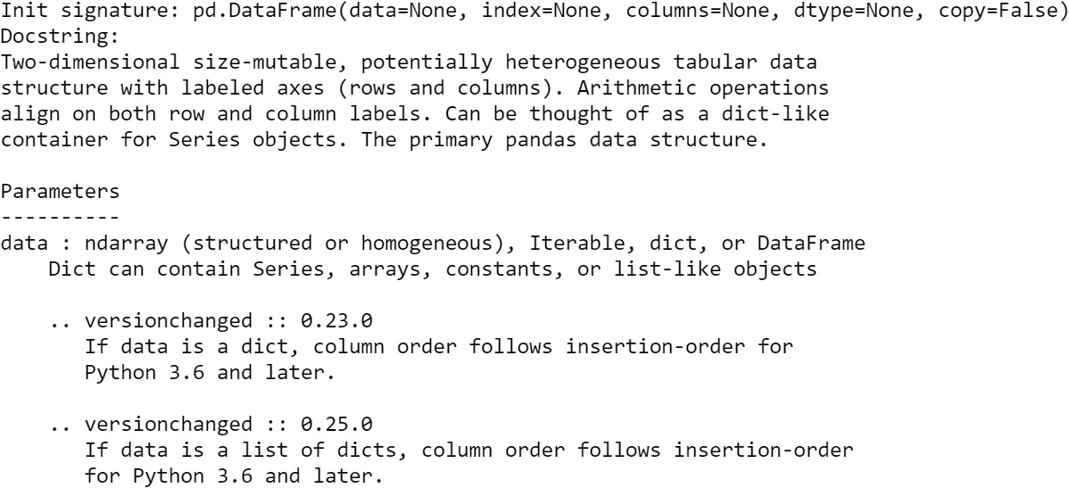Figure 2.5: The docstring for pd.DataFrame
