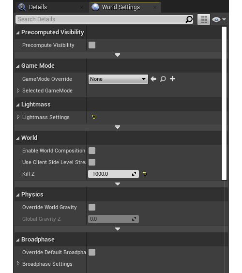 Figure 1.4: The World Settings window
