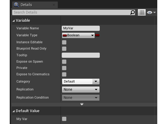 Figure 1.26: The MyVar variable settings in the Details window
