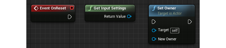 Figure 1.31: An event (left), a pure function call that doesn't need execution pins (middle), and a normal function call (right)