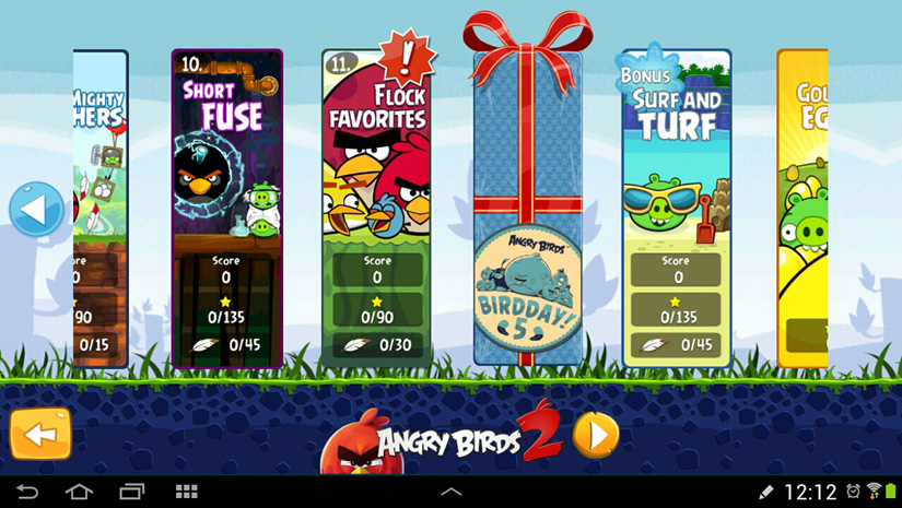 Figure 25.1 – Angry Birds level selection menu
