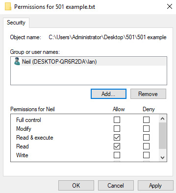 Figure 1.3 – DAC file permissions
