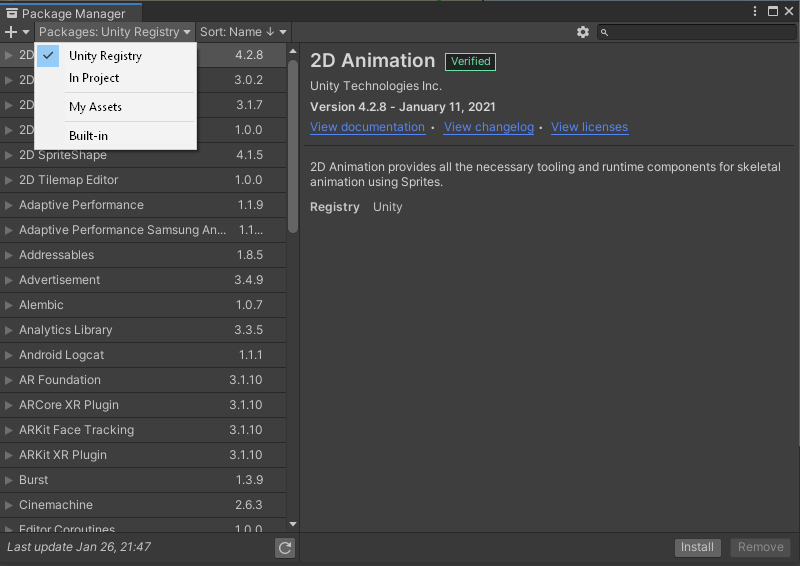 Figure 1.18 Package Manager