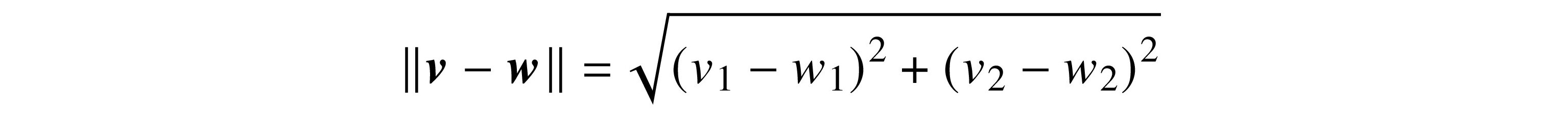 Distance formula in two dimensions
