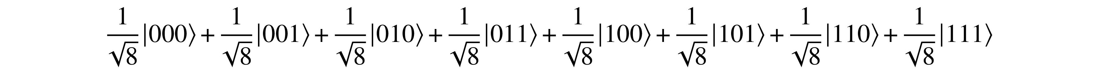 Three qubits in a balanced superposition