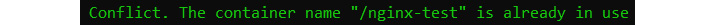 Figure 1.15 – Docker naming conflict error