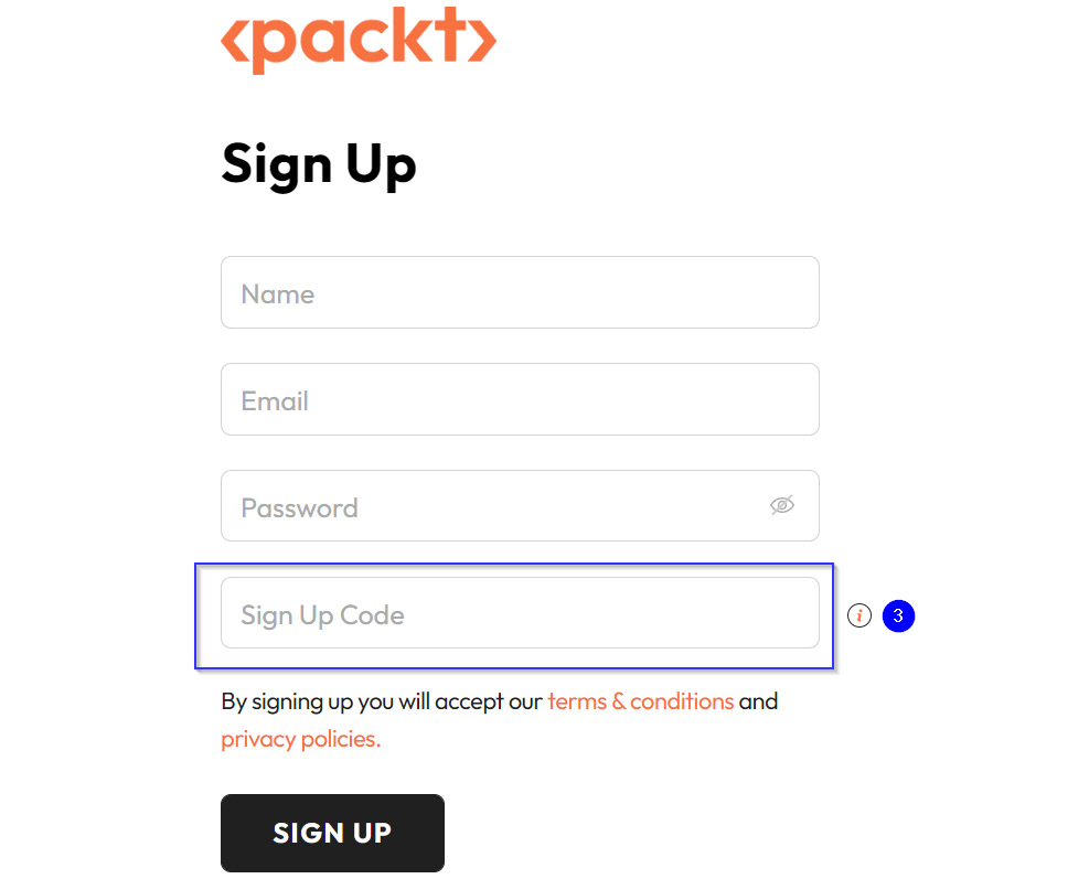Figure 0.4: Enter the unique sign-up code