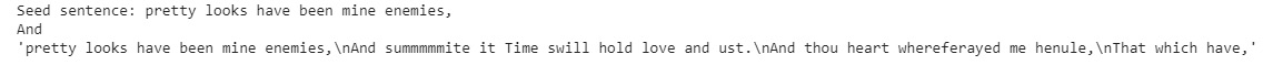 Figure 6.33: Generated text output