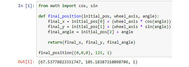 Figure 1.11: Final position of the robot computed