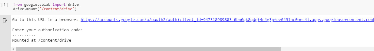 Figure 7.24: Image displaying the Google Colab authorization step