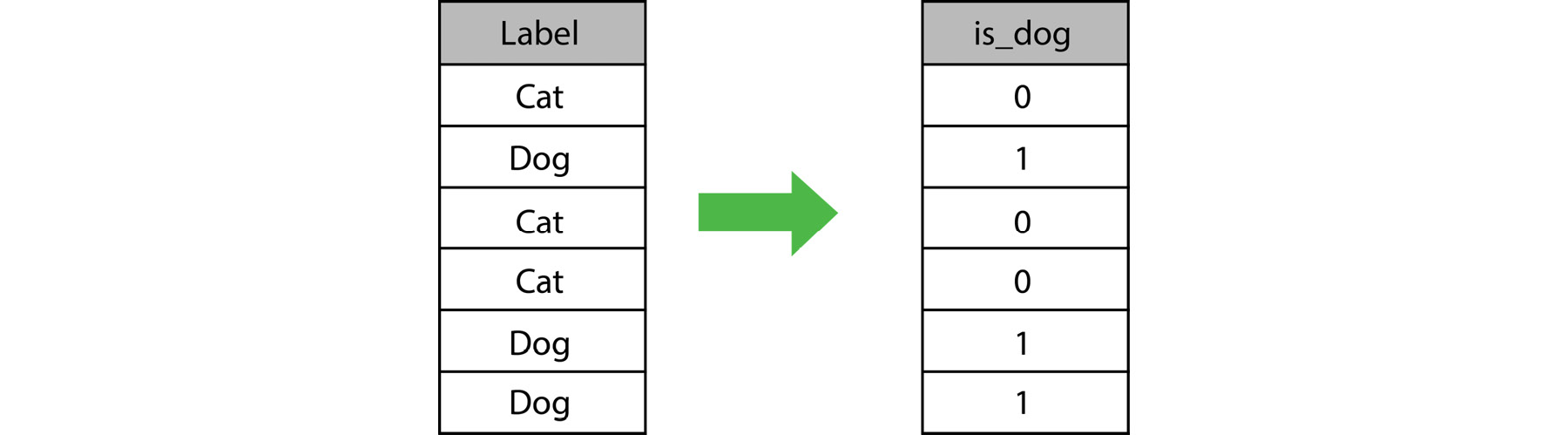 Figure 1.9: A numerical encoding of binary text values
