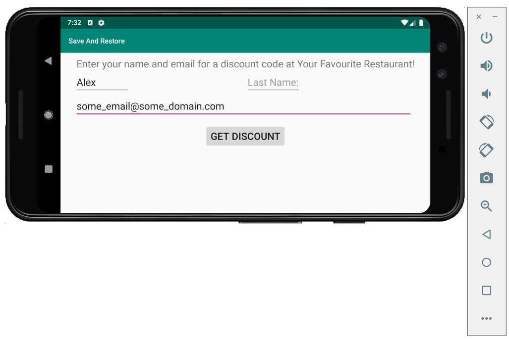 Figure 2.8: The virtual device turned to landscape orientation
