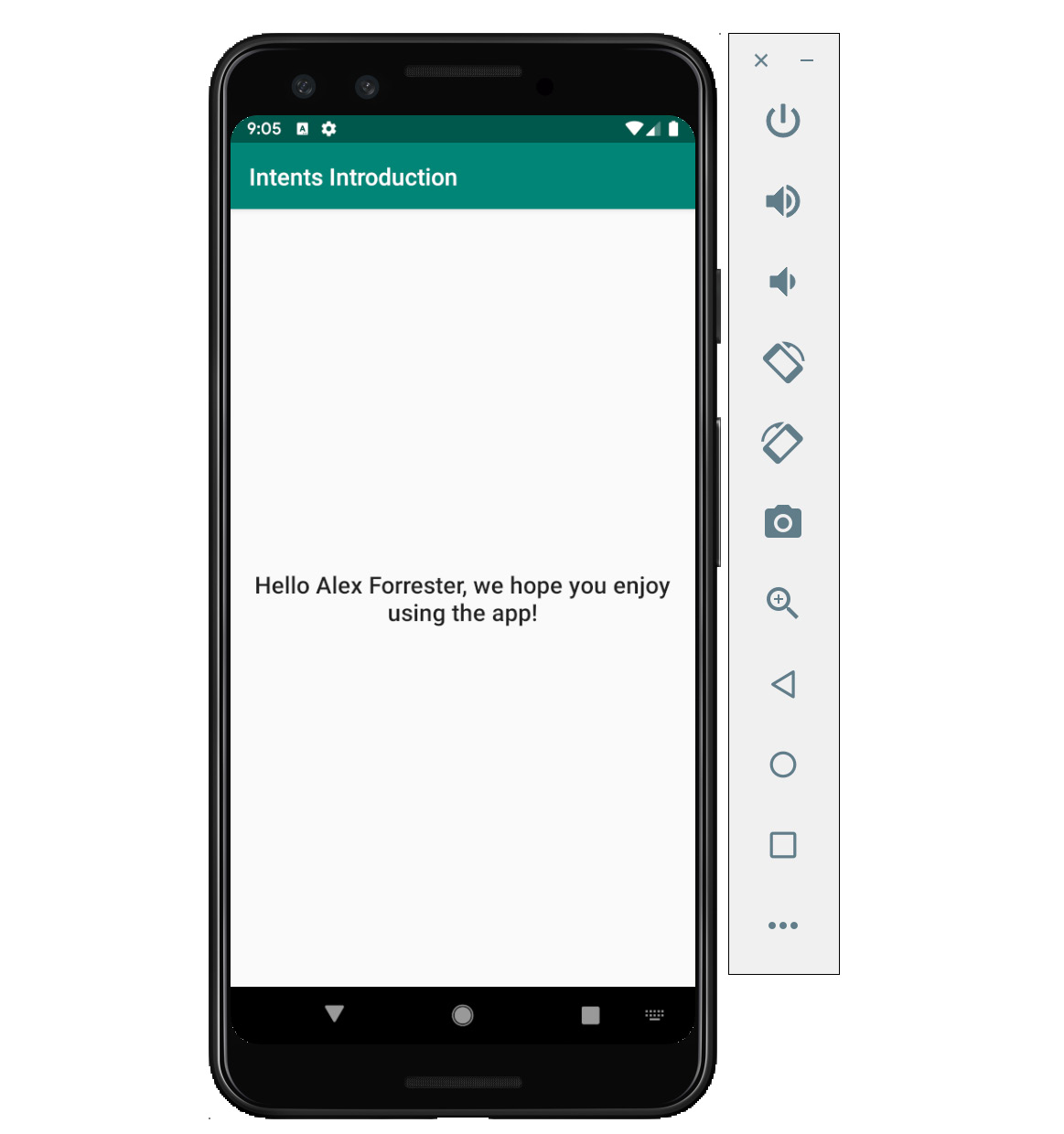 Figure 2.15: User welcome message displayed 
