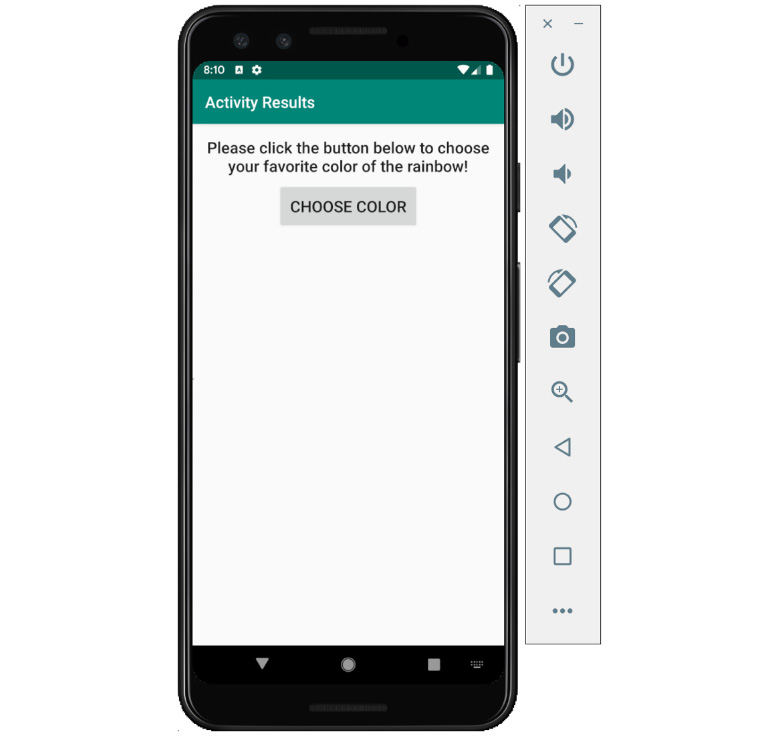 Figure 2.17: The rainbow colors app start screen 
