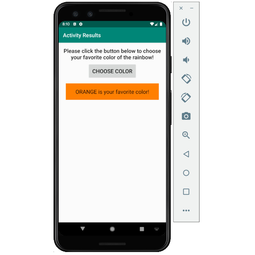 Figure 2.19: The app displaying the selected color
