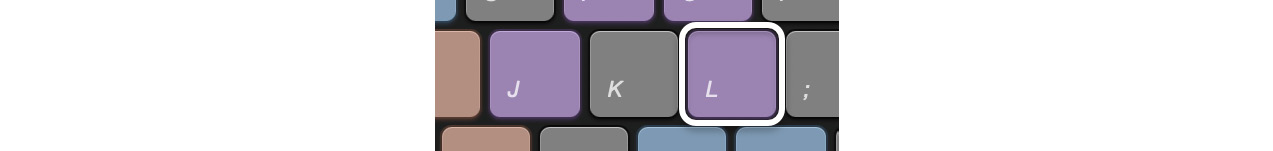Figure 4.15: J, K, L: the keys you want to use every day