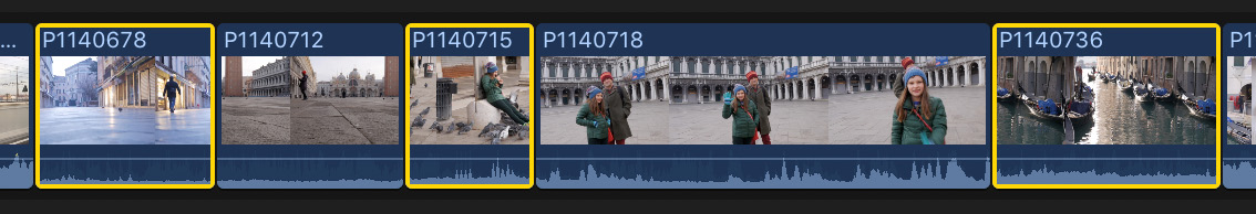 Figure 6.50: A few clips selected
