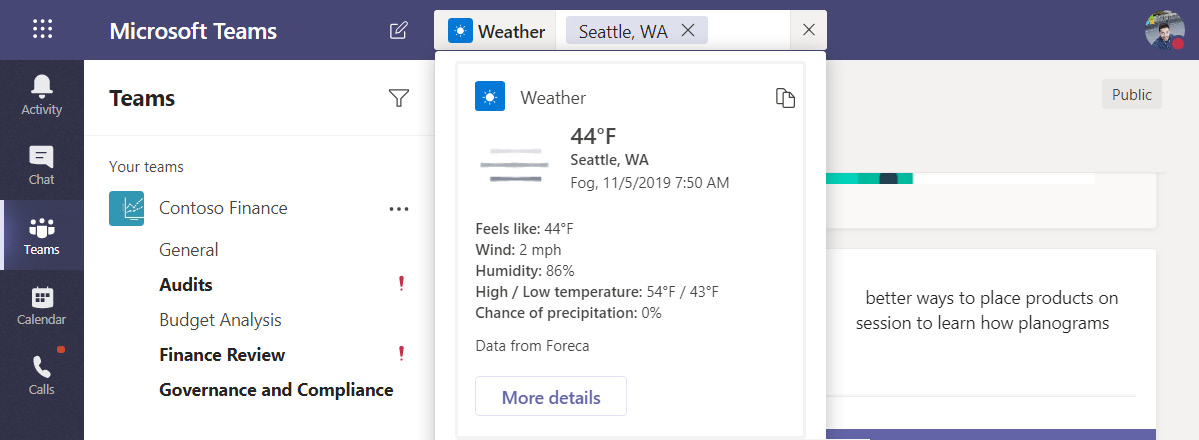 Figure 2.7: Weather command
