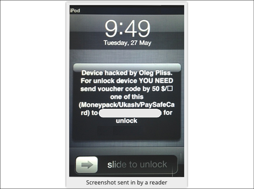 iPhone Ransomware Lock Screen