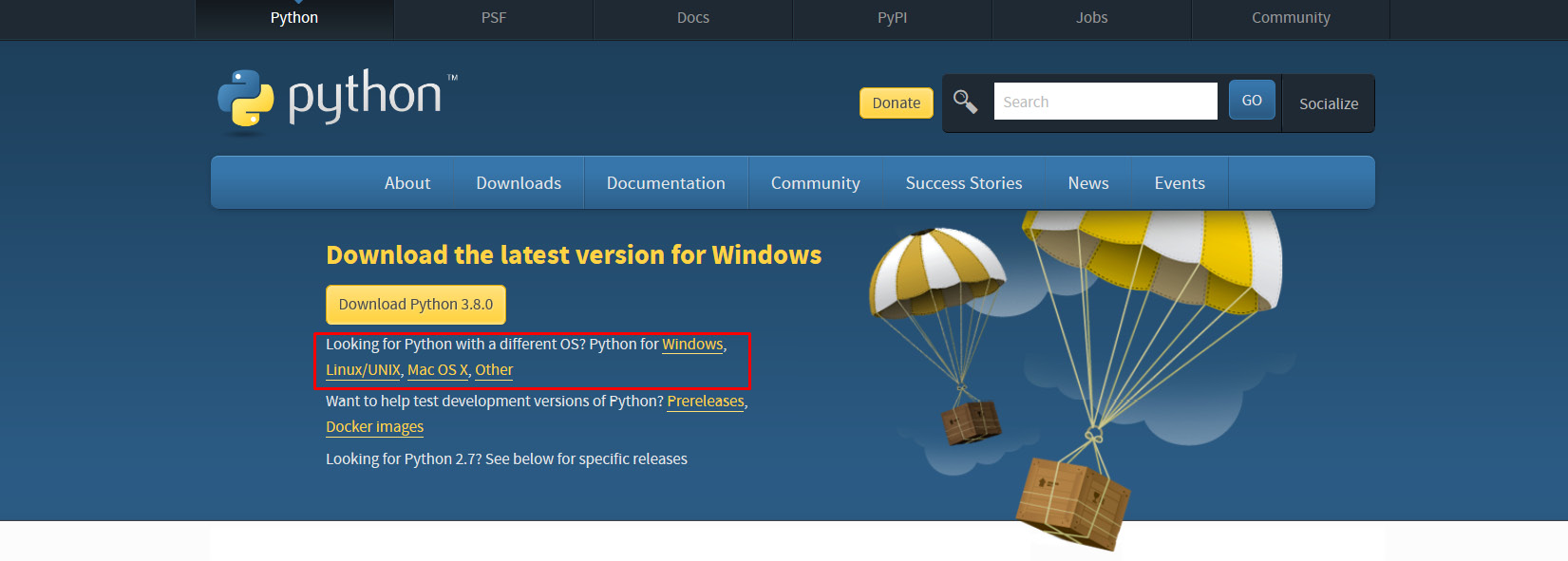 Figure 0.4: The Python homescreen

